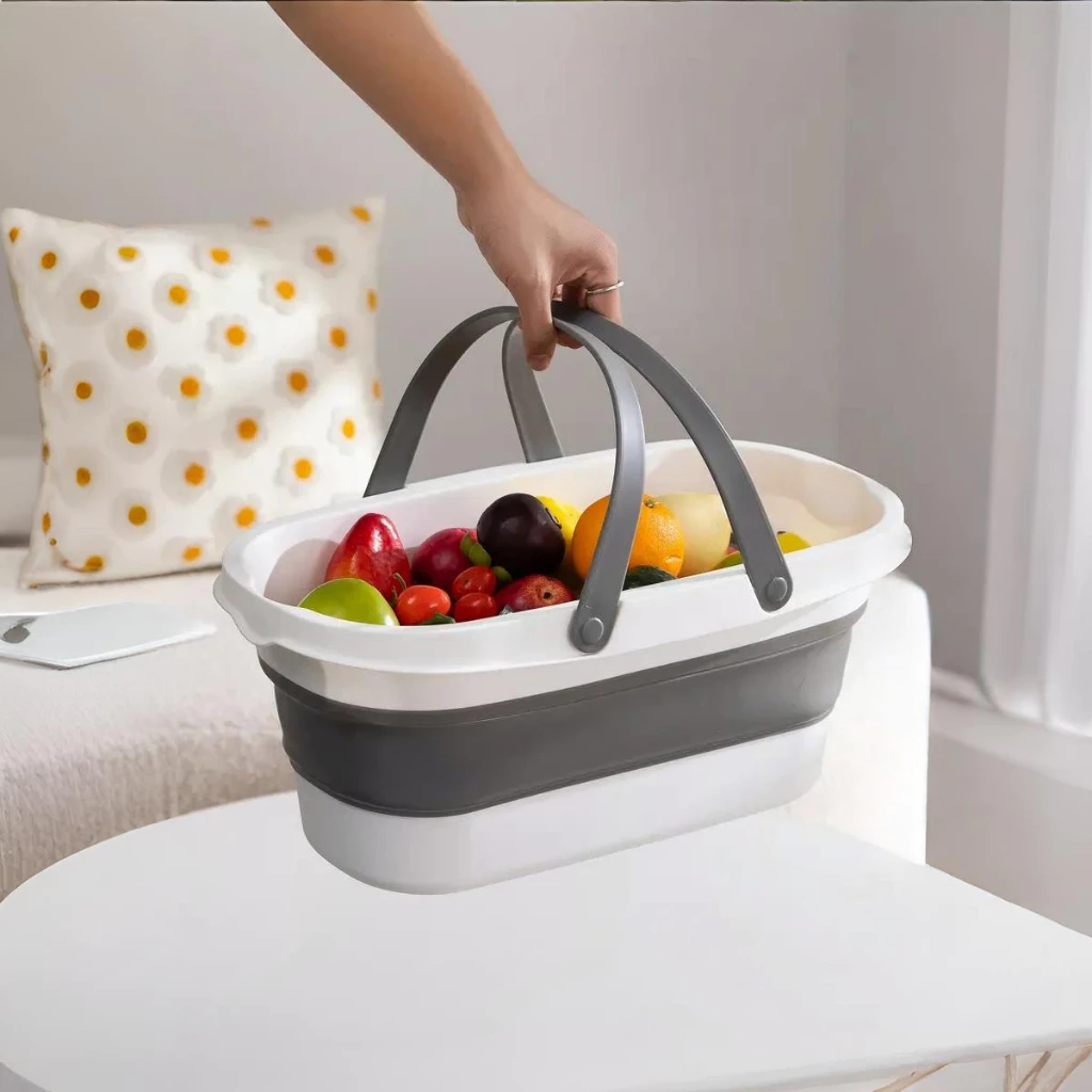 Ember Lipat , Hemat Tempat – Ember Silicone Portable, Wadah Cuci Baju / Pel Lantai , baskom lipat serbaguna , cuci baju lipat, laundry